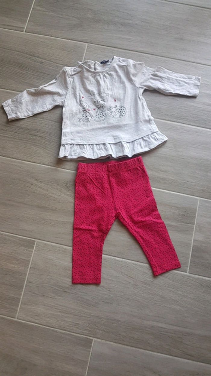 Ensemble 9 mois t-shirt + legging Kiabi