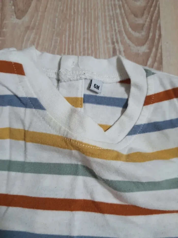 Ensemble salopette short jaune girafe 6 mois - photo numéro 2
