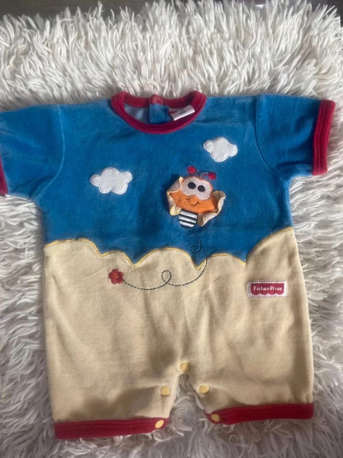 Grenouillère bleu et jaune