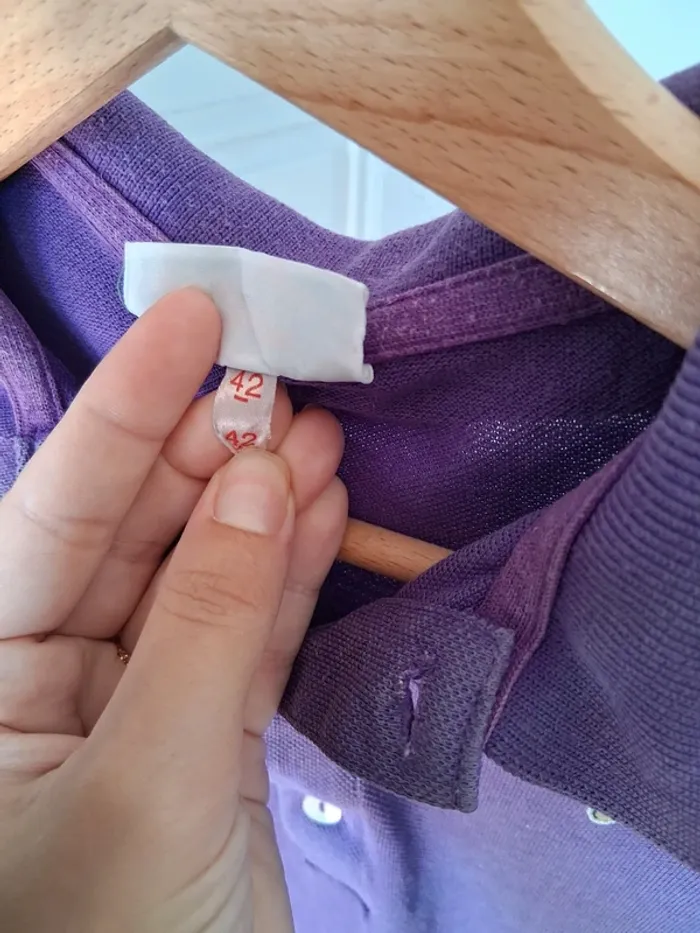 Polo violet vintage - Lacoste - 42 - photo numéro 3