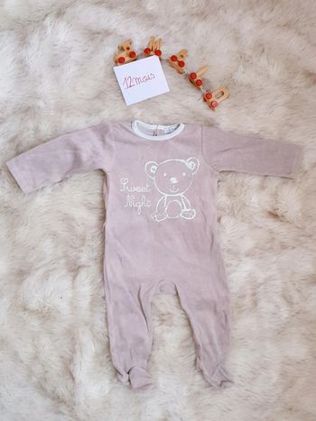 Pyjama velours hiver 12mois