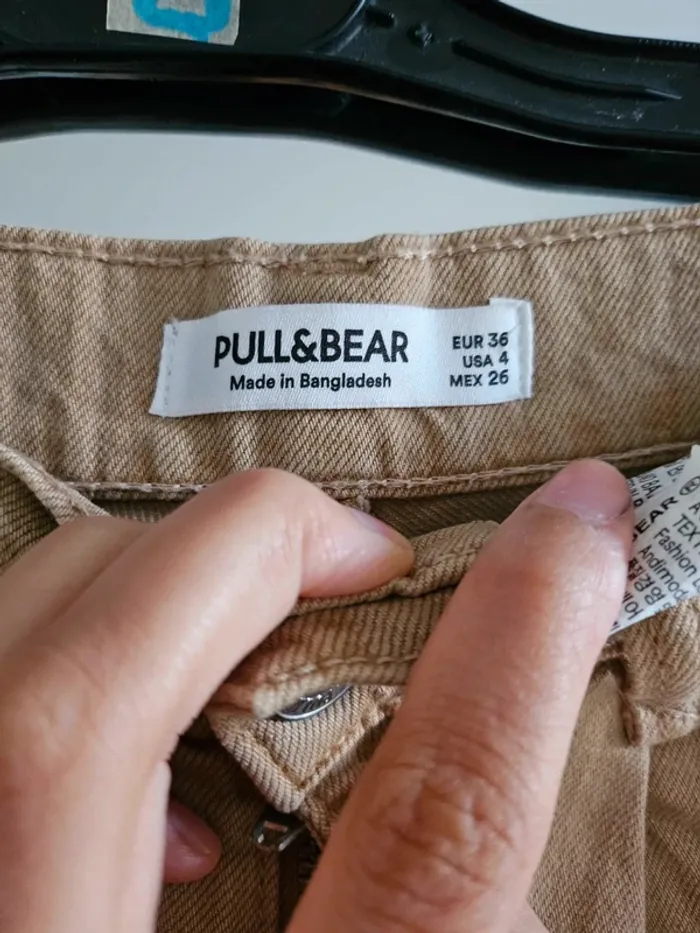 Jean Pantalon à pince camel taille s neuf - photo numéro 10