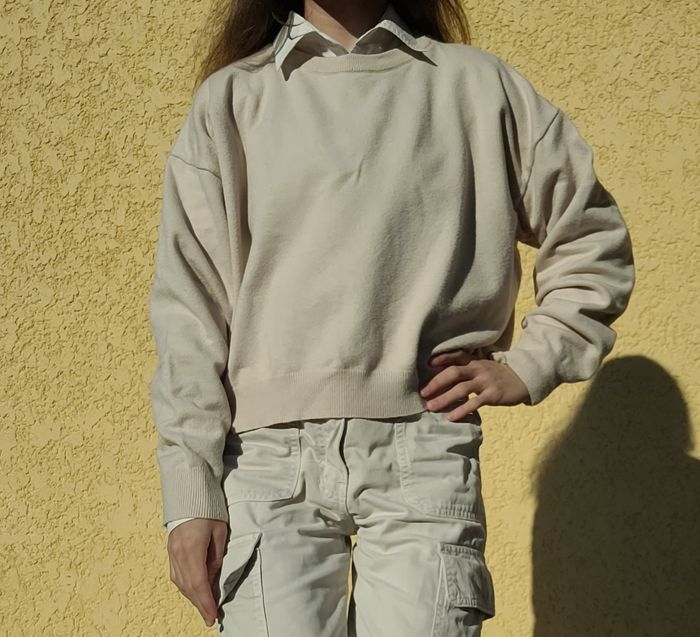 Pull beige dazy col rond - photo numéro 2