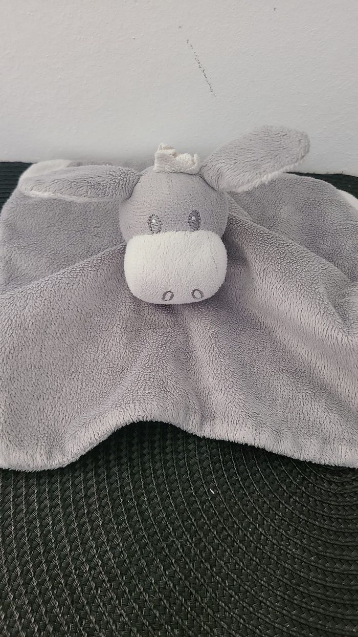 Doudou plat âne ou Cheval FIP gris carré - photo numéro 2