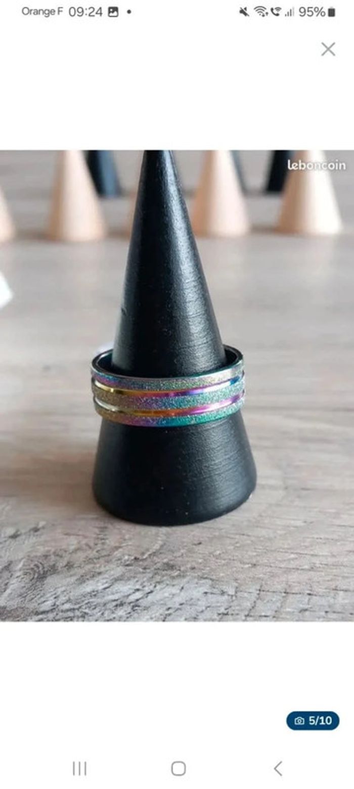 Bague en acier inoxydable taille 18 (57) - photo numéro 3