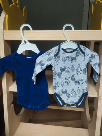 Lot de 2 bodies manches longues bébé garçon taille 1 mois