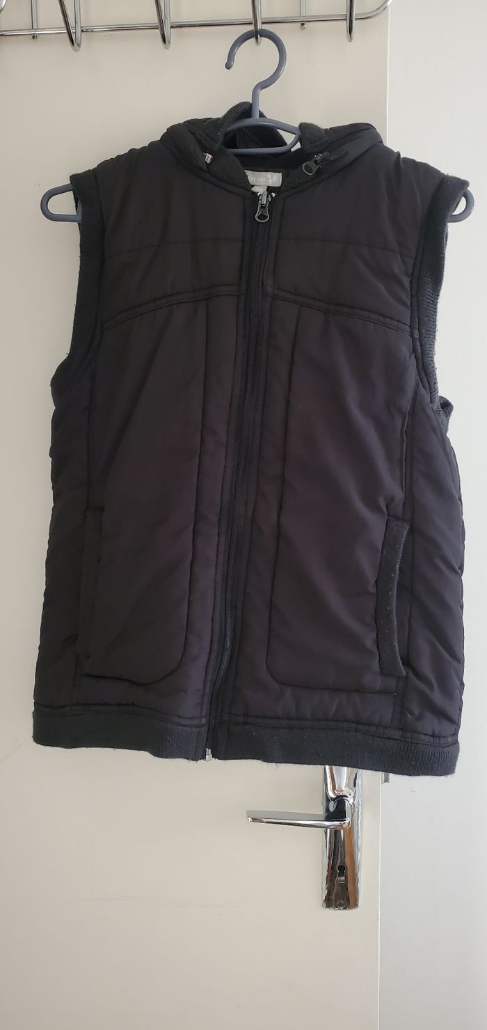 Doudoune sans manche noir garçon 10 ans