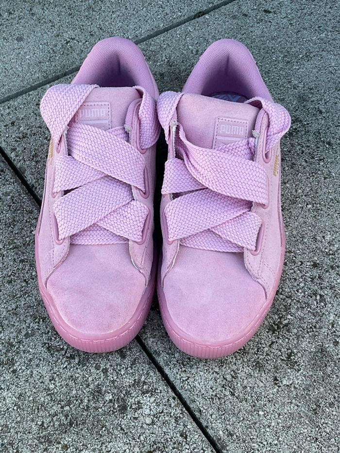 Basket rose, puma avec gros lacets - photo numéro 2