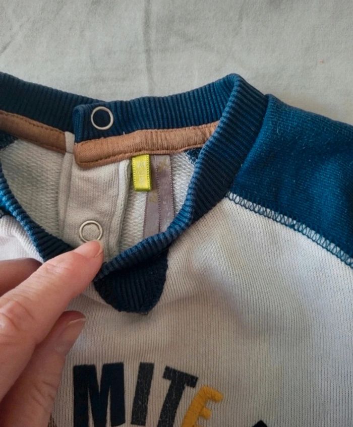 Pull mi saison garçon blanc et bleu marine orchestra 23 mois 2 ans - photo numéro 3