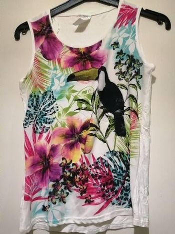 Débardeur à fleurs. Taille M.