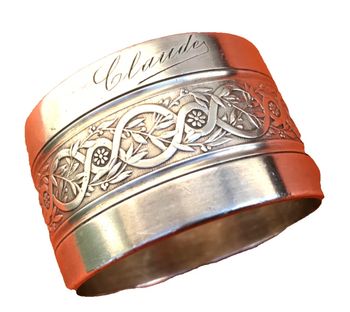 Rond de serviette  Argent Christofle Poinçon d' orfèvre à la Balance C / C (Charles Christofle)