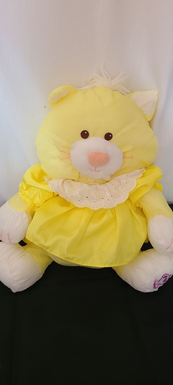Chat Puffalump Kitty vintage des années 1980 | 1986 Fisher Price Puffalump Chat Jaune