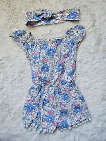 Combishort fleuries avec son bandeau 18 mois