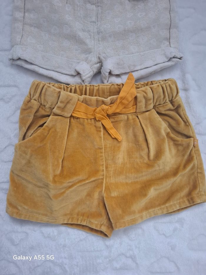 Lot de 3 shorts velours fille 2 ans - photo numéro 3