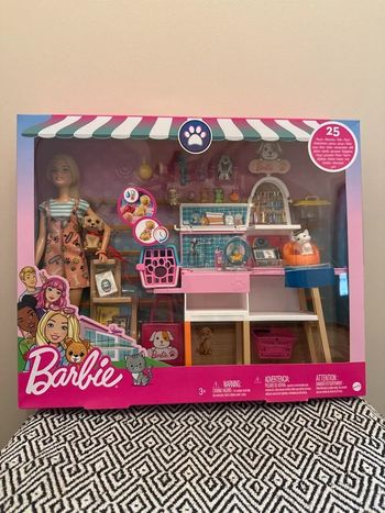 Mattel- Coffret Barbie et son salon de toilettage pour animaux