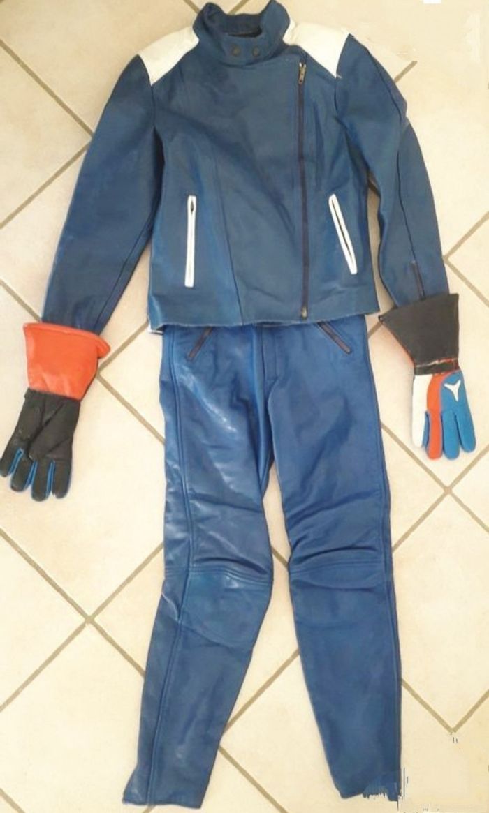 Ensemble moto cuir bicolore Taille 36sans