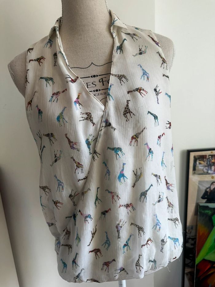 👚 Petit haut cache-cœur ZARA – taille S 🦒