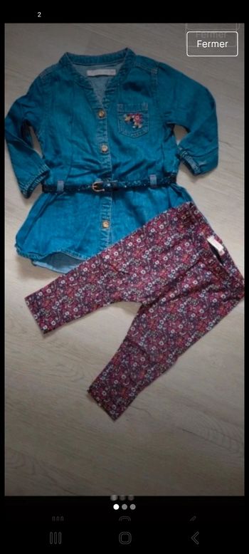 Ensemble 3 pieces fille 9 mois