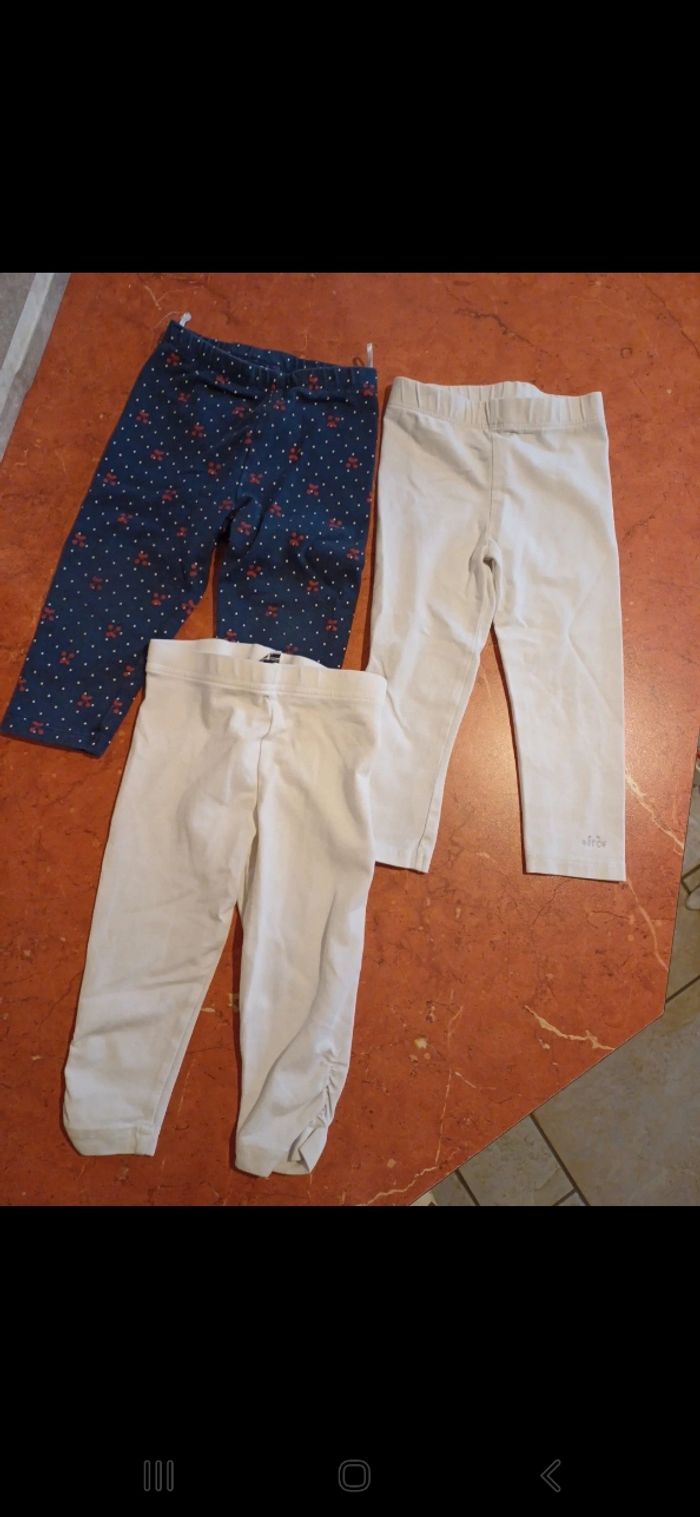 Lot de 3 leggings bébé taille 18 mois