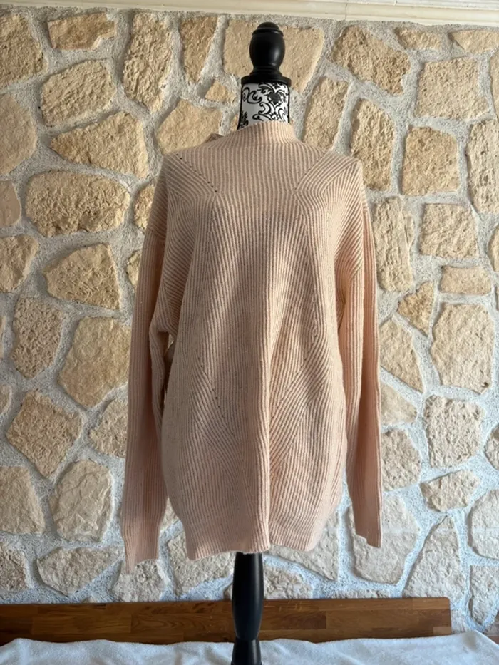 Pull oversize beige en maille côtelée – RIU Paris – Taille 5 (XL/XXL) - photo numéro 2