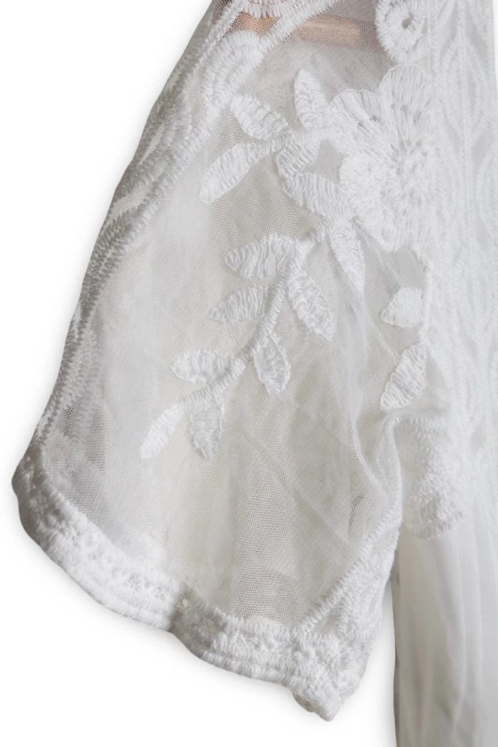Robe longue blanche dentelle et broderie anglaise bohème vibes Taille S - photo numéro 13