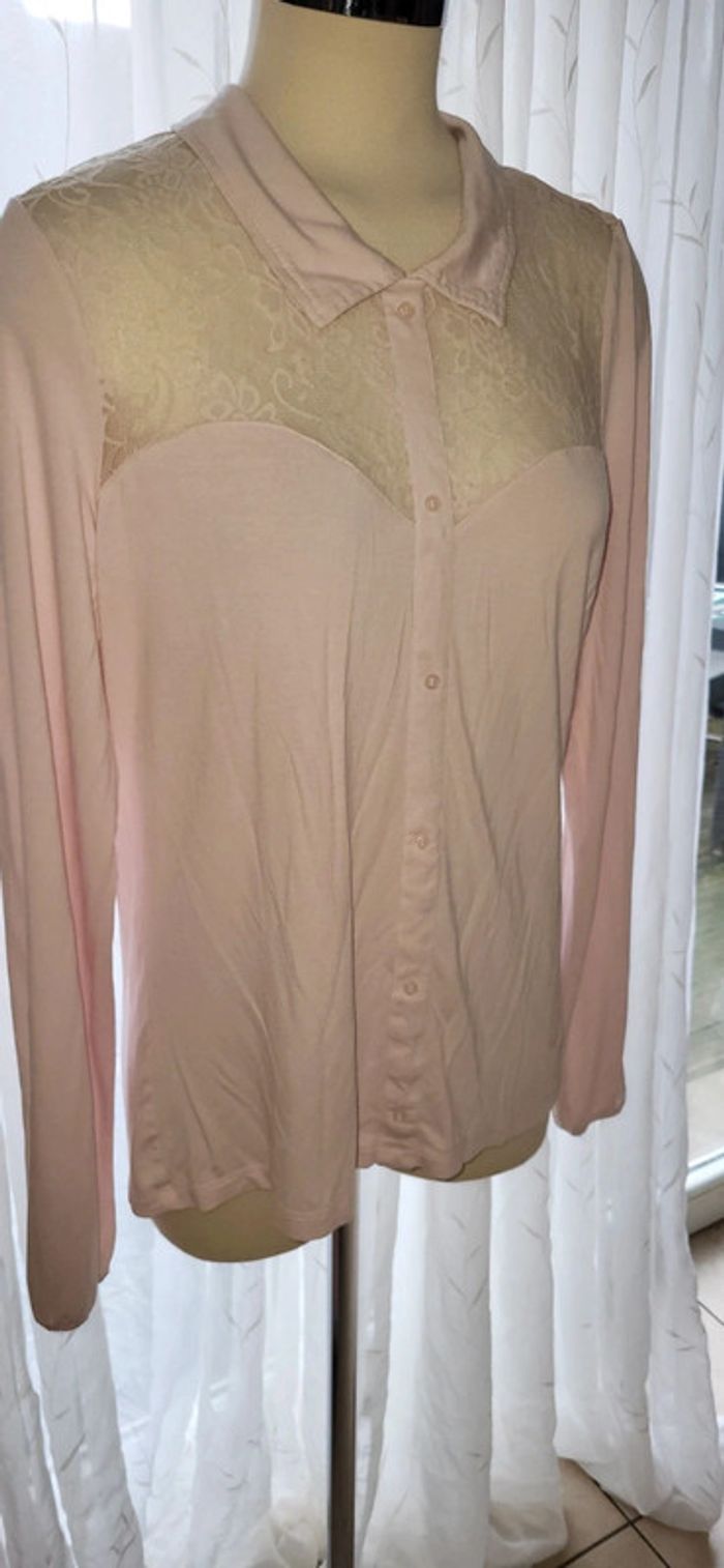 Chemise manches longues dentelle 3 suisses 44/46 - photo numéro 2