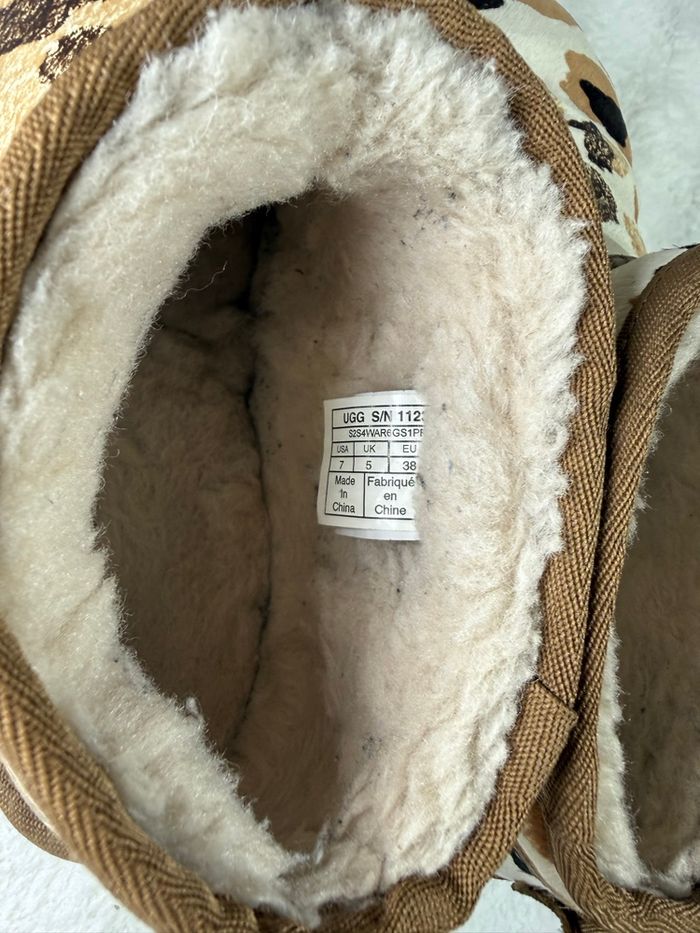 Bottines fourrées motif vache beige/marron - photo numéro 7