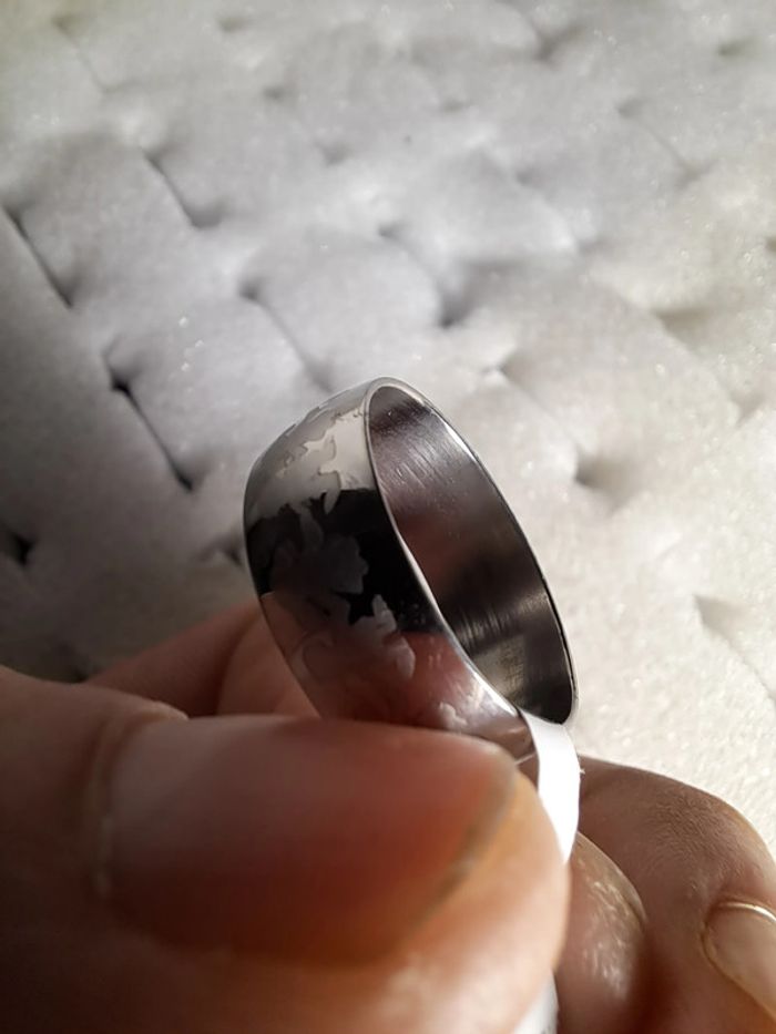 Bague acier inoxydable motifs - photo numéro 3