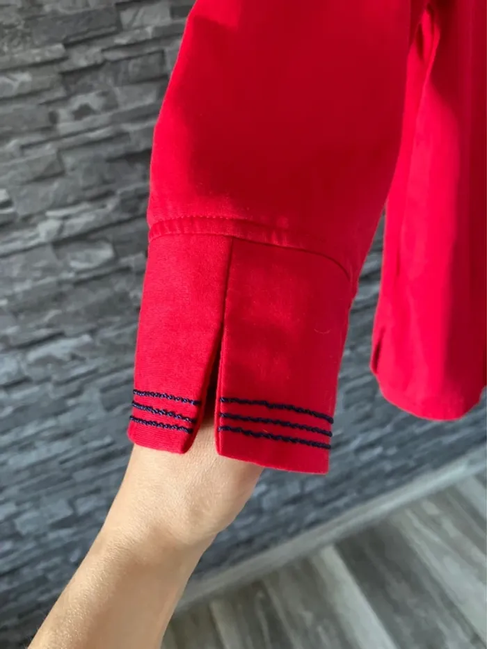 🛑Sublime chemise rouge col original – Taille 42/44 – Parfaite pour l’été TBE 🛑 - photo numéro 8