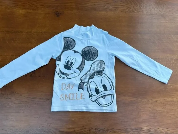 T-shirt manche longue Mickey et Donald 4 ans