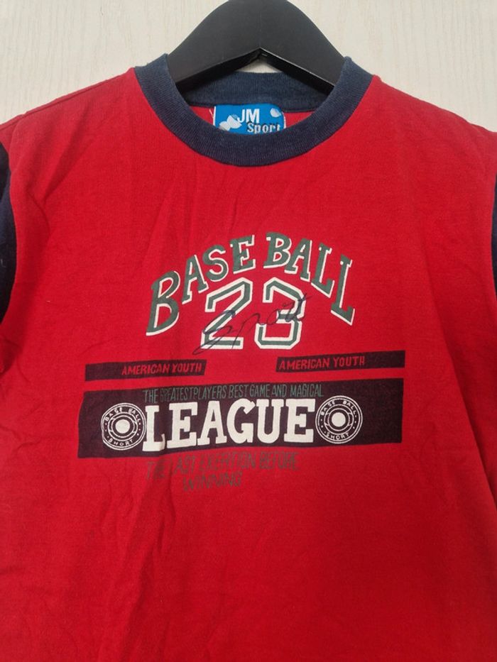 Tee-shirt rouge motif 100% coton garçon Jm sport 6 ans - photo numéro 2