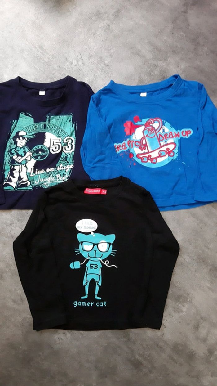3 t-shirts manches longues garçon