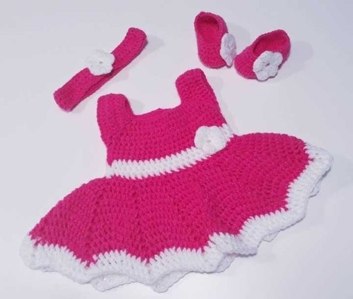 Vêtement bébé fille robe crochet 3 mois