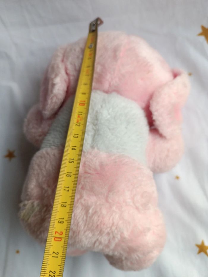 Vintage Doudou peluche plush Teddy chien dog puppy rose pink glace ice cream cône cp - photo numéro 18
