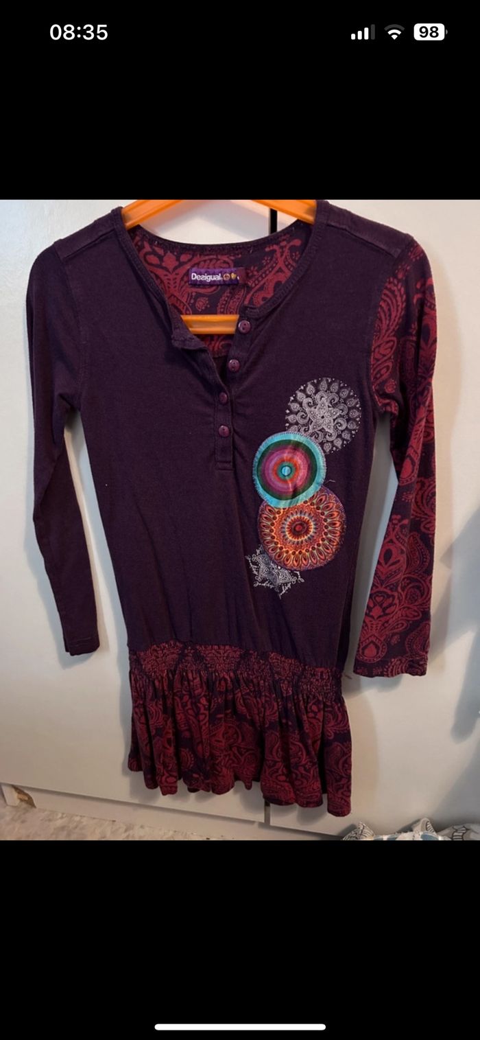 Robe desigual prune 5/6 ans - photo numéro 2