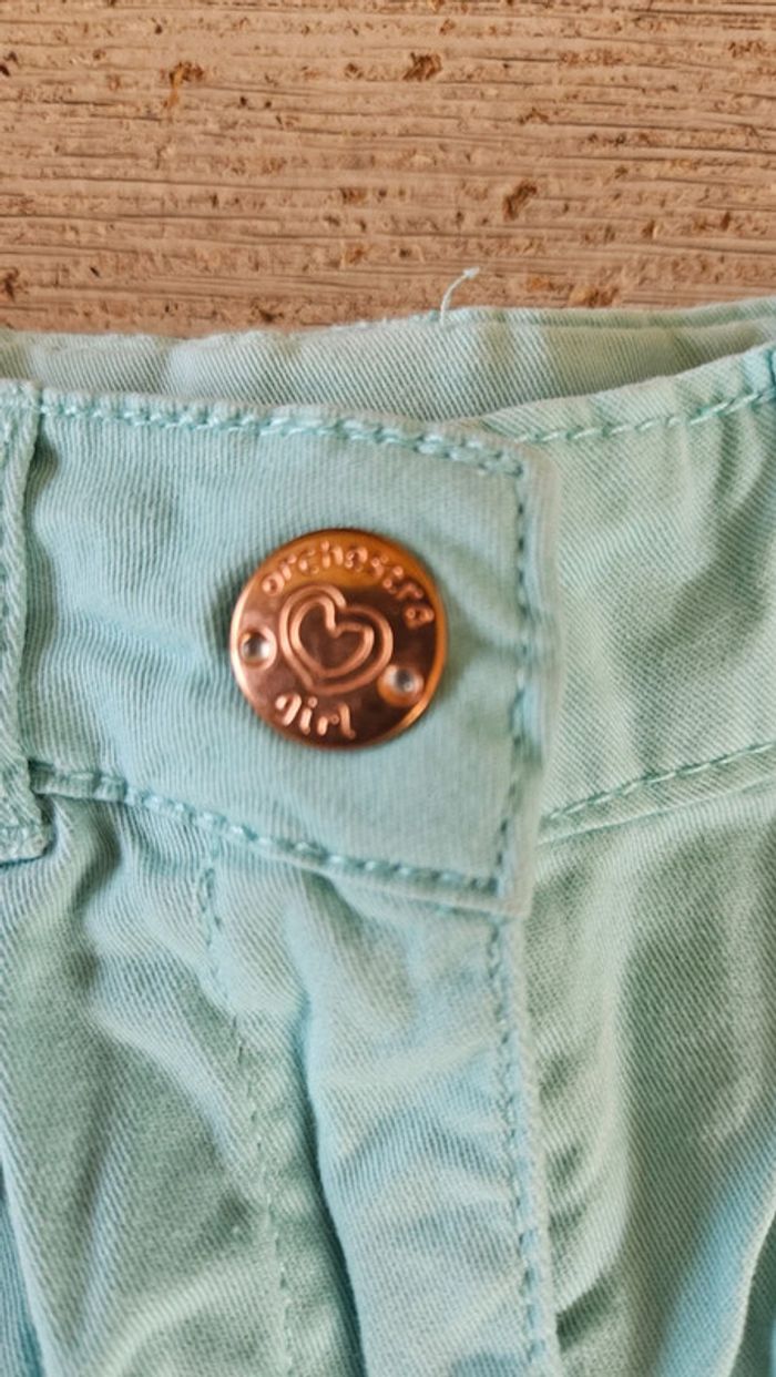 Short fille turquoise, élastique, ajustable à la taille, Orchestra, 2 ans - photo numéro 3