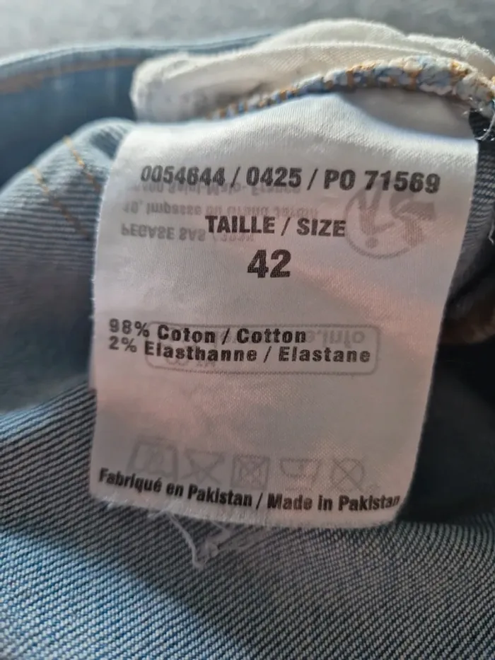 Jean taille 42 bleu clair taille haute - photo numéro 3