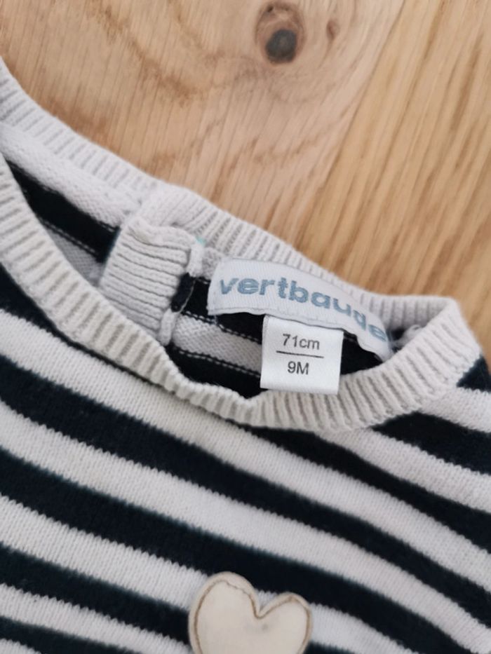Pull à rayures fille 9 mois - photo numéro 3