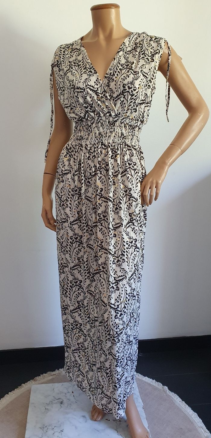 Robe longue sans manche cache cœur à motifs Taille magique jusqu au 52 - photo numéro 4