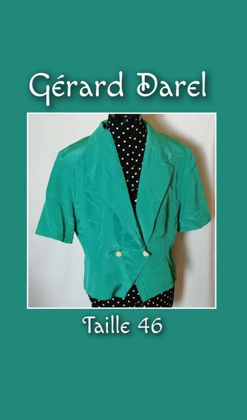 Chemisette vintage vert satin taille 46 Gérard Darel