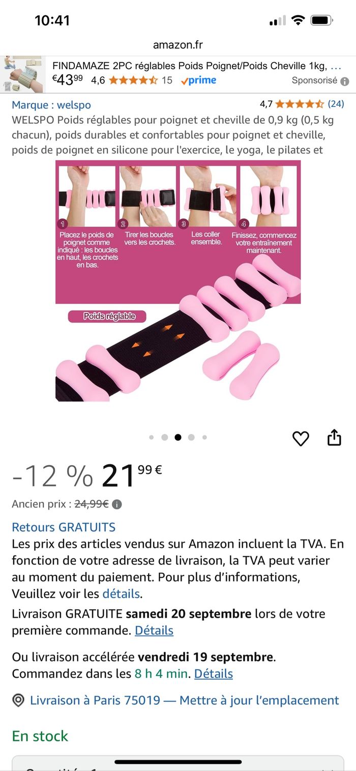 Poids réglables pour poignet - photo numéro 4