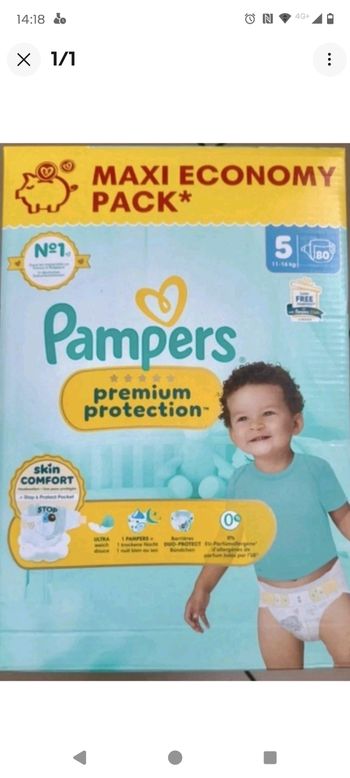 Couches Pampers premium protection taille 5