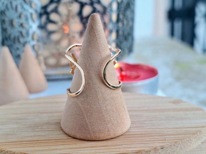 Bague Doré en acier Inoxydable Ajouré design Oeil Bague Ajustables -bague fine - cadeau femme - photo numéro 3