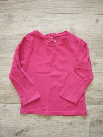 T-shirt manches longues DPAM rose fushia fille 18 mois