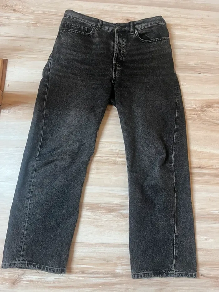 mango jeans droit noir délavé