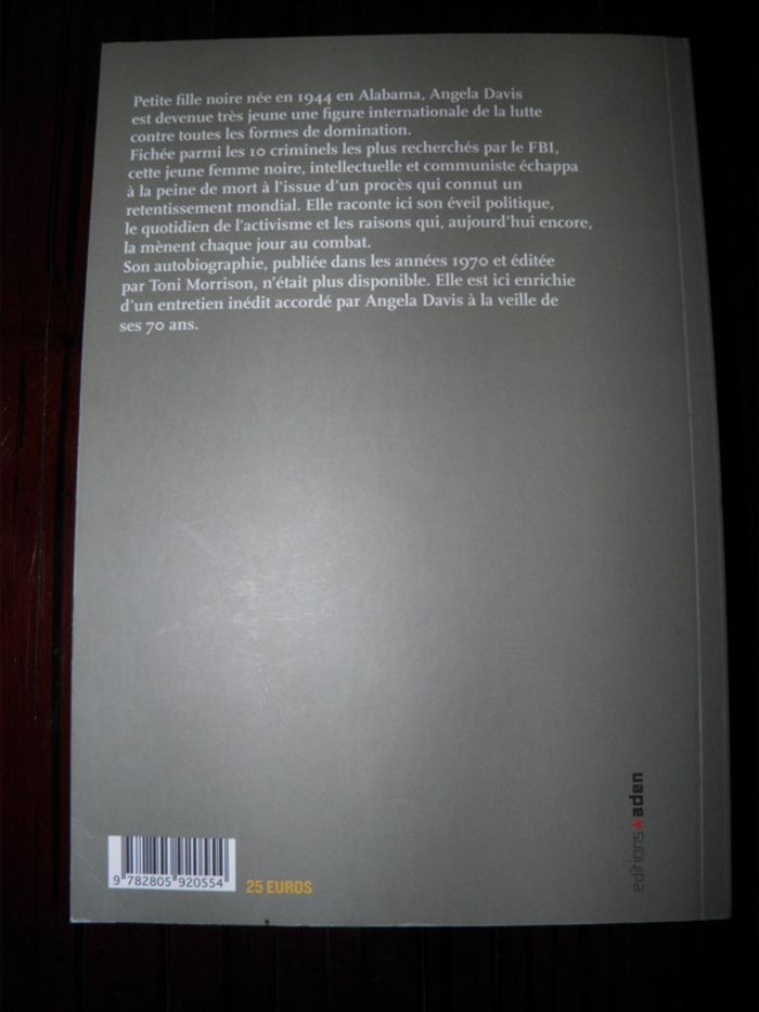 Autobiographie Angela Davis (Angela Yvonne Davis) comme neuf - photo numéro 2