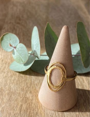 Bague en acier inoxydable ajustable ovale résiste à l’eau