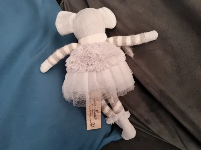 Doudou Peluche Louise Mansen Souris Blanc Gris Argent Tutu 28Cm Neuf - photo numéro 6