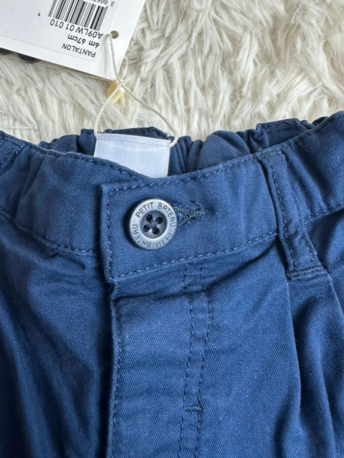 Pantalon petit bateau bleu marine taille 6 mois - photo numéro 2