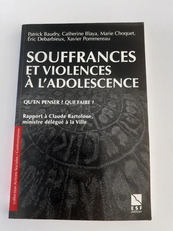 Livre psychologie : souffrances et violences à l'adolescence